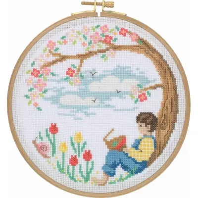 Tuva Cross Stitch Kit With Wooden Hoop CCS06